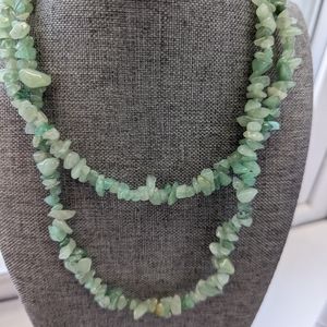 Green aventurine tumbled stone necklace